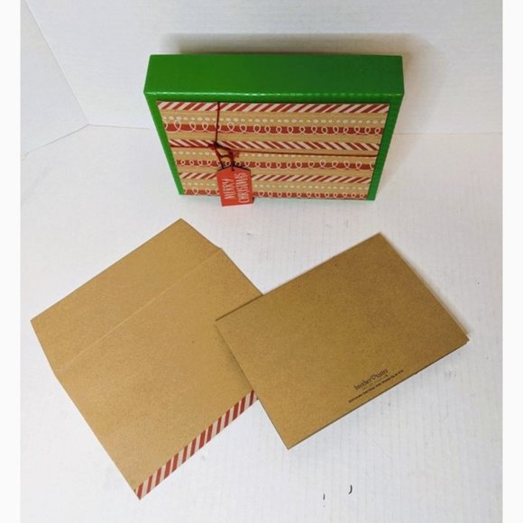 1 Box BROTHER & SISTER Country Christmas Cards 12 Cards & Envelopes Brown Red - Picture 2 of 8